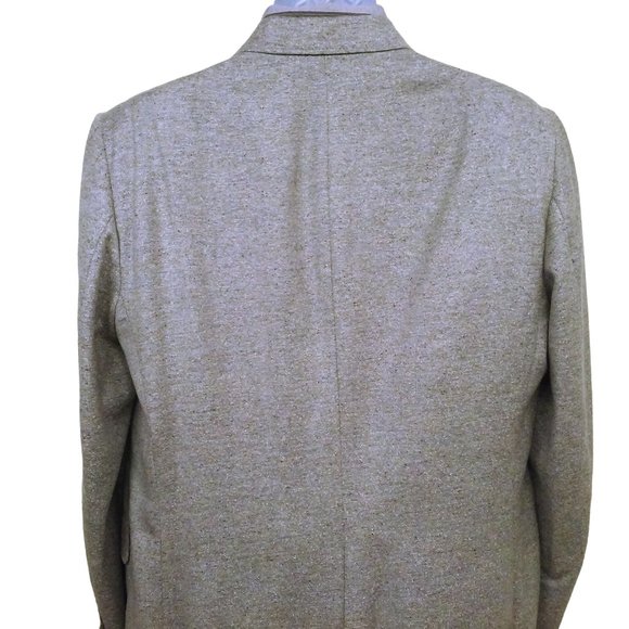 Vintage 60s Silk Blazer Bel-Air Clothes USA-Made Sport Coat -44R Pockets Silvery - Picture 10 of 11
